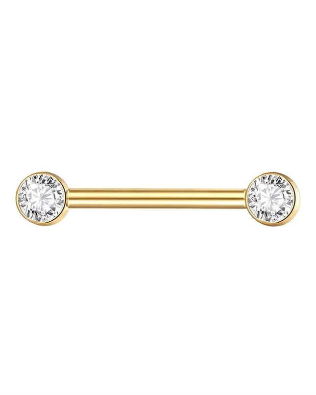 1Pc G23 Titanium Nipple Ring Straight Barbell Piercing Zircon Internally Threaded Nipple Bars Piercing Ring Women Body Jewelry