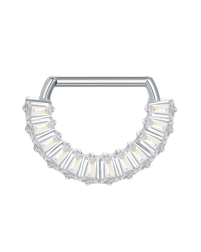 1Pc G23 Titanium CZ Zircon D Shape Nipple Piercing Ring 14G 14mm Nipple Barbell Jewelry Women Girl Nipple Shield Jewelry