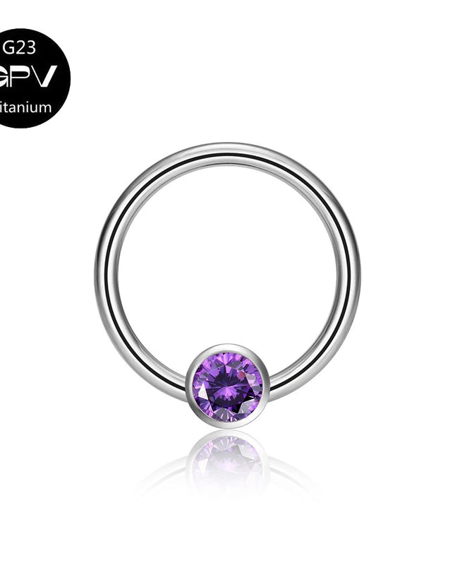 G23 Titanium Nose Ring Middle Clip Ball Popular Men's And Women's Punk Puncture Jewelry Nasal Septum Ring