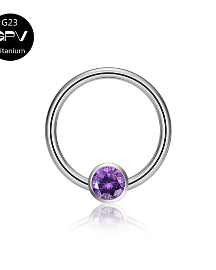 G23 Titanium Nose Ring Middle Clip Ball Popular Men's And Women's Punk Puncture Jewelry Nasal Septum Ring