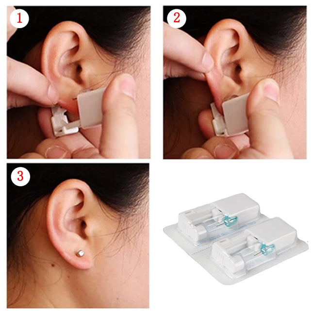 Ear Piercing Gun Disposable Disinfect Safety Earring Piercer Kit Studs Nose Ring Piercing Machine Body Jewelry Tool 17 Colors