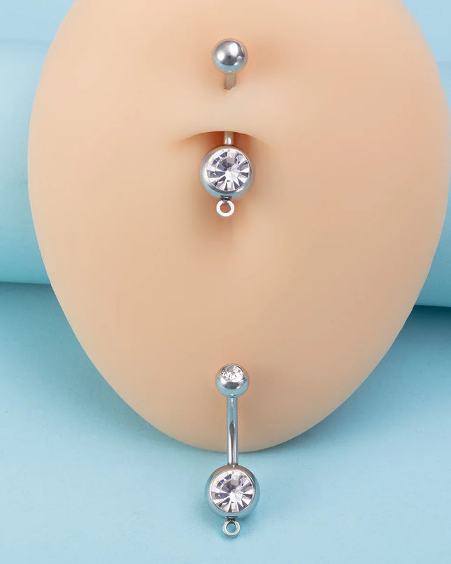 1/4pcs Belly Button Rings DIY Jewelry Making Supplies Findings Pendant Navel Stud Stainless Steel Barbell Piercing Body Jewelry