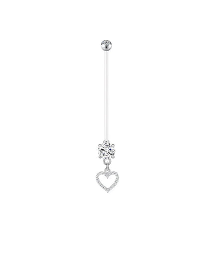 Pregnancy Belly Button Rings Long Bar 38mm Sport Maternity Flexible Bioplast Clear Navel Belly Rings Piercing Retainer Jewelry