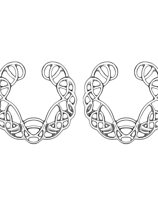 Sexy Fake Piercing Nipple Rings for Women Hollow Pattern Nipple Clamp 316L Stainless Steel Beach Party Chest Decor Body Jewelry