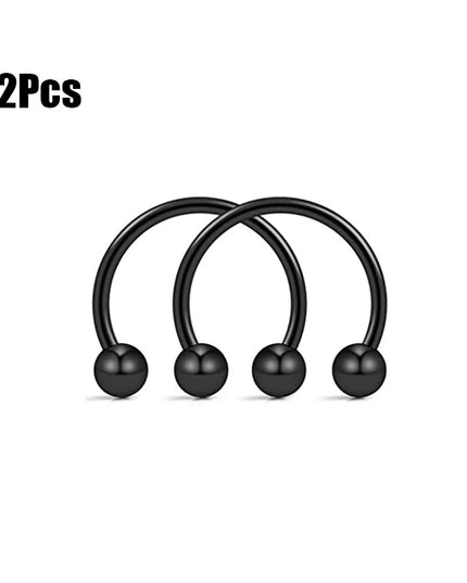 Punk C Shape Steel Nose Ring Horseshoe Lip Ring puncture Hook Clip Earrings Septum  No Allergic Body Piercing Jewelry Nose Rings