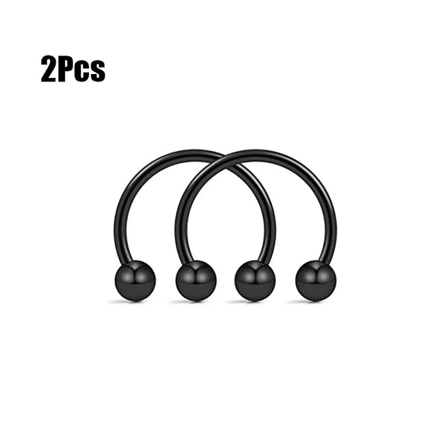 Punk C Shape Steel Nose Ring Horseshoe Lip Ring puncture Hook Clip Earrings Septum  No Allergic Body Piercing Jewelry Nose Rings