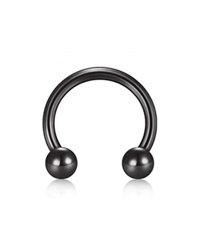 WKOUD Septum Rings Hoop Nose Ring Horseshoe Stainless Steel Cartilage Earrings Hoop Helix Tragus Septum Piercing Jewerly Black