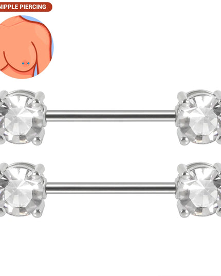 1pair Nipple Piercing Stainless Steel Nipple Rings CZ Butterfly Heart Nipple Barbell For Women Girls 16G Body Piercing Jewelry