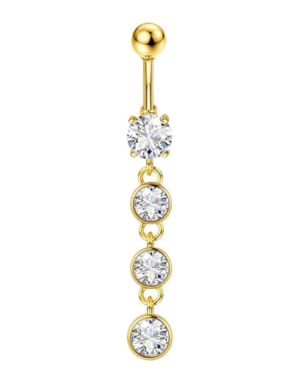Florideco Belly Button Ring Dangle Hypoallergenic Surgical Stainless Steel Belly Rings for Women CZ Pearl Heart Butterfly Flower