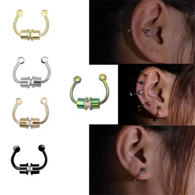 Magnetic Horseshoe Nose Rings, 316L Stainless Steel, Faux Septum Rings, Fake Piercing, Clip on, Hoop Rings, Gift for Women, Girl
