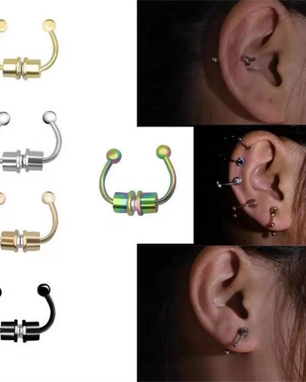 Magnetic Horseshoe Nose Rings, 316L Stainless Steel, Faux Septum Rings, Fake Piercing, Clip on, Hoop Rings, Gift for Women, Girl