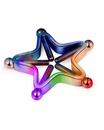 [Y]1Pc Stainless Steel Adjustable Nipple Rings For Women, Star Shaped Clip On Nipple Ring Fake Nipple Piercing Jewelry