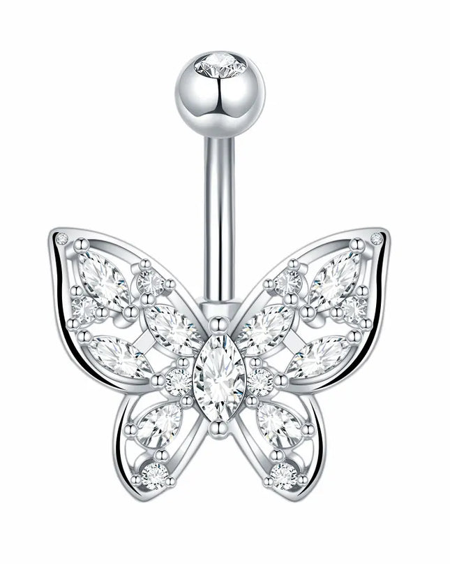  1pc Belly Button Piercing for Women Zircon Moon Butterfly Belly Button Ring Cartilage Navel Earring Jewelry Piercing ombligo