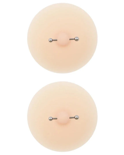 Women Nipple Cover with Faux Piercing Lingerie Breast Pasties Adhesive Chest Pad