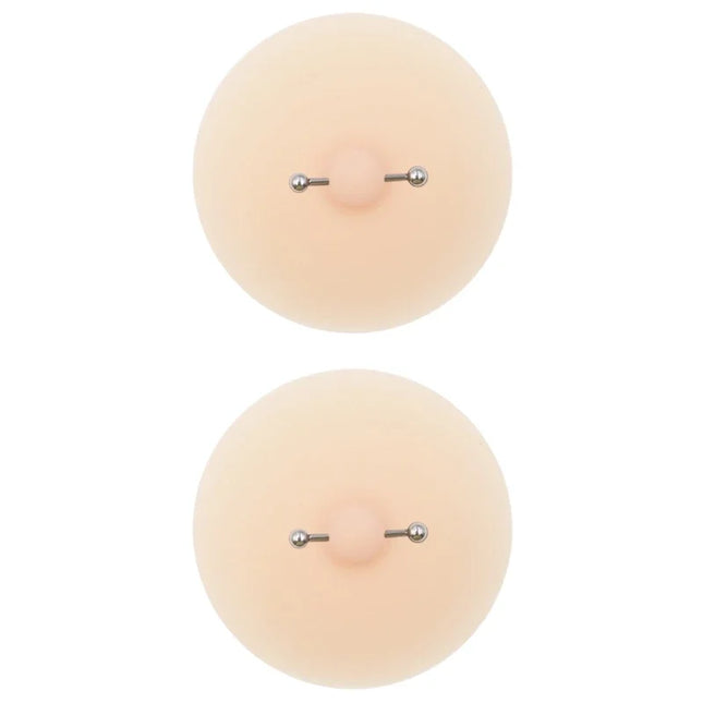 Women Nipple Cover with Faux Piercing Lingerie Breast Pasties Adhesive Chest Pad