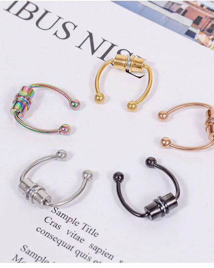 Women Fake Piercing Nose Ring Hoop Septum Non Piercing Nose Clip Rock HipHoop Stainless Steel Magnet Fashion Punk Body Jewelry