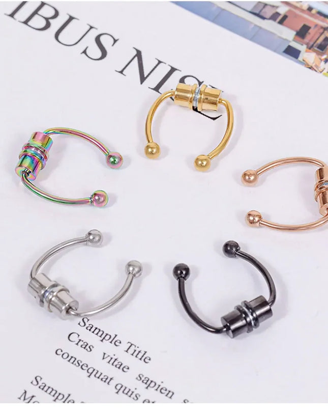 Women Fake Piercing Nose Ring Hoop Septum Non Piercing Nose Clip Rock HipHoop Stainless Steel Magnet Fashion Punk Body Jewelry