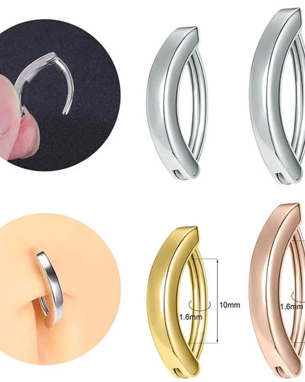 1Pc Navel Piercing Perforated Minimalist Pierced Belly Button Ring Anti-allergy Copper Belly Button Ring Body Piercing Umbilical