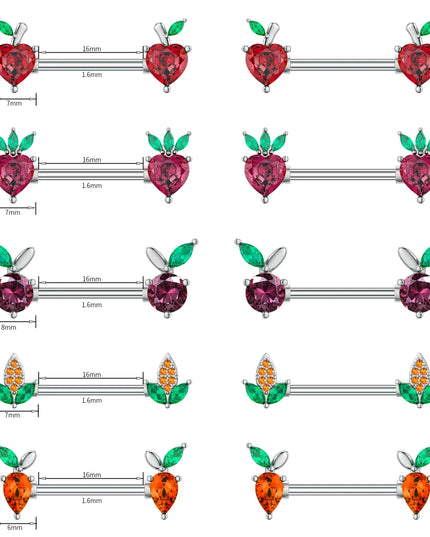 2pcs Animal Plant Series Nipple Piercing Shield Barbell for Women Both Sides Screwed Sexy Body Nipple Ring Piercings Nombril