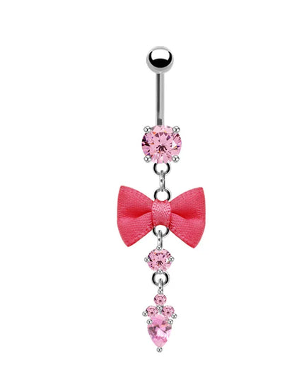 Beautiful Bow Belly Button Ring for Women Heart-shaped Belly Piercing Jewerly Surgical Steel Body Piercing Jewelry