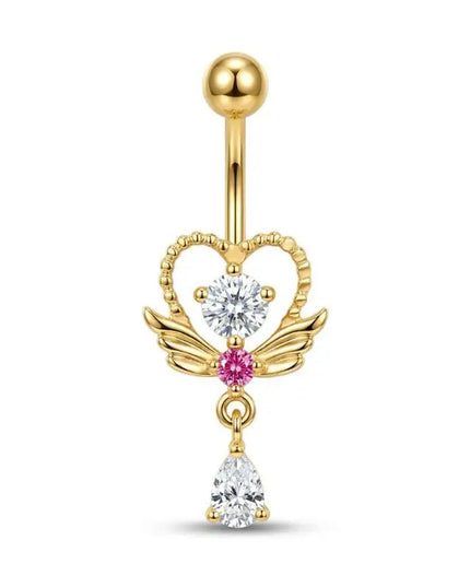Crystal Pendant Belly Button Ring For Women Star Zircon Navel Ring Jewelry Pentagram Belly Ring Sexy Body Piercing Jewelry