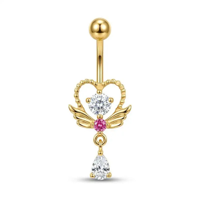Crystal Pendant Belly Button Ring For Women Star Zircon Navel Ring Jewelry Pentagram Belly Ring Sexy Body Piercing Jewelry