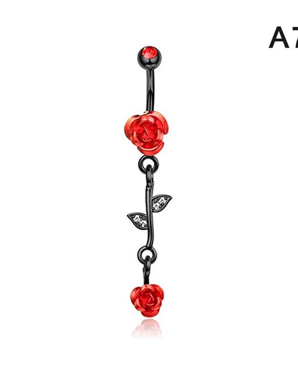 1Pcs Heart Belly Button Rings Pink 14G Women Fashion Belly Ring Dangle Cz Butterfly Punk Spider Navel Piercing Barbell Pircing