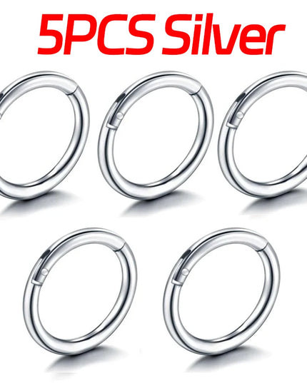 Nose Rings Septum Piercing Clicker Nose Hoops Piercings Titanium Hinged Segment Rings Helix Piercing Unisex Body Jewelry Earring