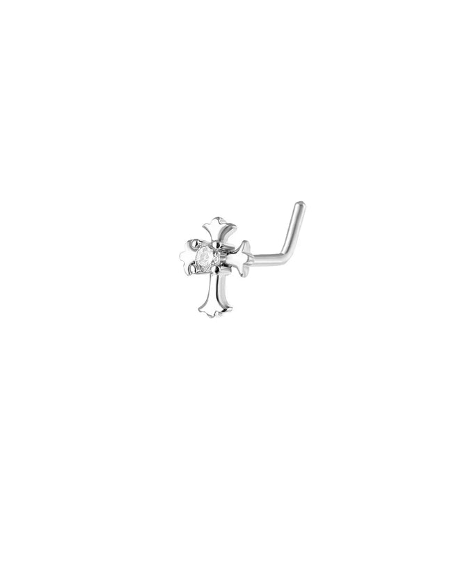 20G Cross Nose Rings for Women for Men L Bend Nose Studs Hoop Nose Ring Body Piercing Jewelry Fashion Trendy