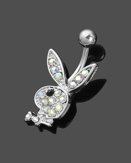 1PC Stainless Steel Belly Buttorn Piercing Cartoon Rabbit Belly Button Ring Navel Nail Body Piercing Jewelry for Woman