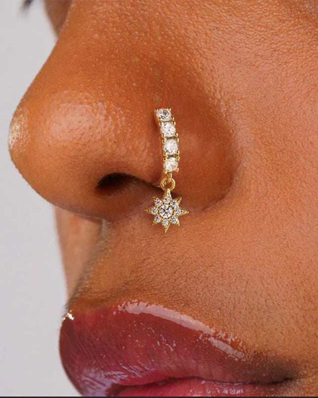 AIDE 1PC 925 Sterling Silver Pierceing Nose Ring Simple Round Twist Rope Nose Ring Women Ear Bone Ring Jewelry Nose Rings