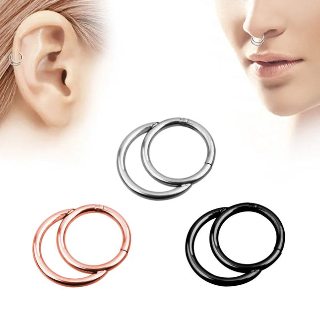 3/4/5/8/10/15/30pcs/lot Fake Nose Studs Ring Piercing Sets L-S-Shaped Curved Nose Rings Pack Steel Star Heart Moon Nose Jewelry