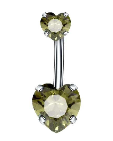 Fashion Zircon Heart Belly Button Piercing for Women Stainless Steel Long Flower Pendant Navel Rings Piercing Ombligo Jewelry