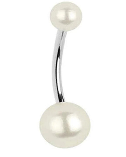 WKOUD 4Pcs Sexy Dangling Navel Belly Button Ring 14G Double Round Cubic Zirconia 316L Surgical Steel Belly Piercing Jewelry