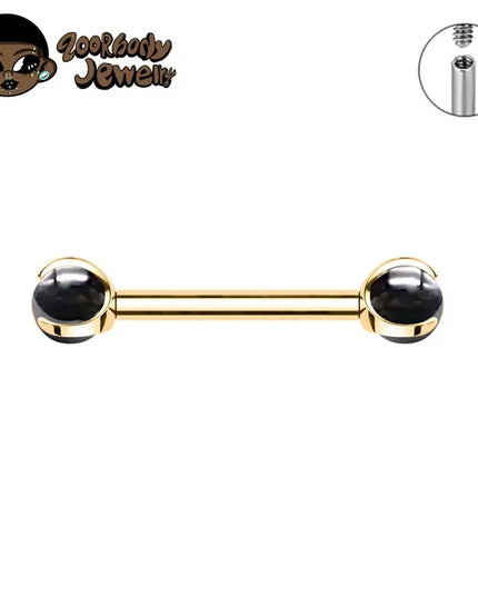 ASTM F136 Titanium Nipple Piercing 14G Internally Threaded Straight Barbell with Crystal Tongue Ring Nipple Industrial Piercing