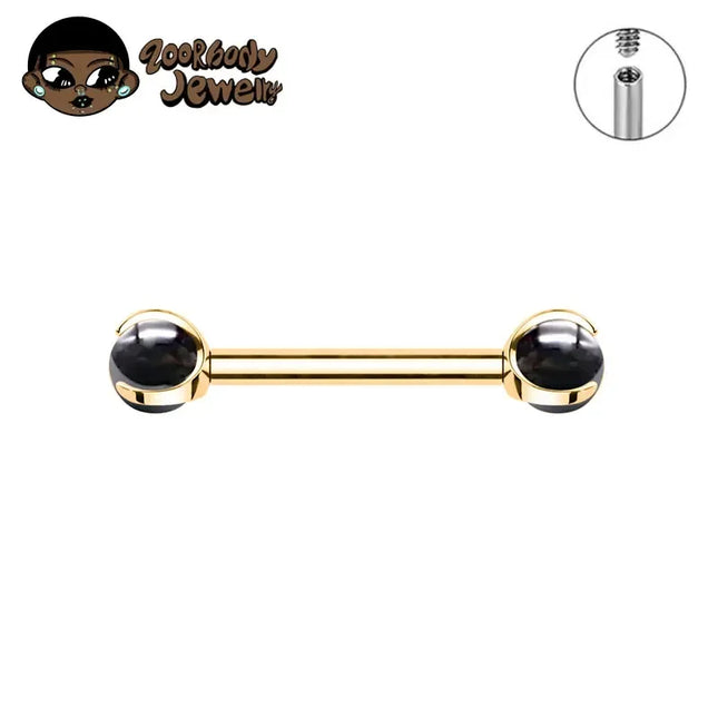 ASTM F136 Titanium Nipple Piercing 14G Internally Threaded Straight Barbell with Crystal Tongue Ring Nipple Industrial Piercing