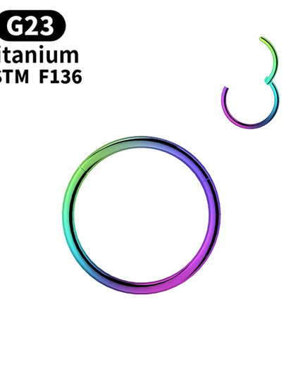G23 Titanium Nose Rings Mixed Color Body Clips Hoop For Women Men Cartilage Piercing Jewelry Segment Lip Ear L Ring Hoop