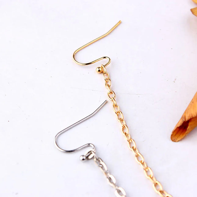 New 1Pcs  Ear Hook Nose Ring Body Jewelry Tassel Chain Link Nose Piercing Body Puncture Nostril Piercing for Women Jewelry