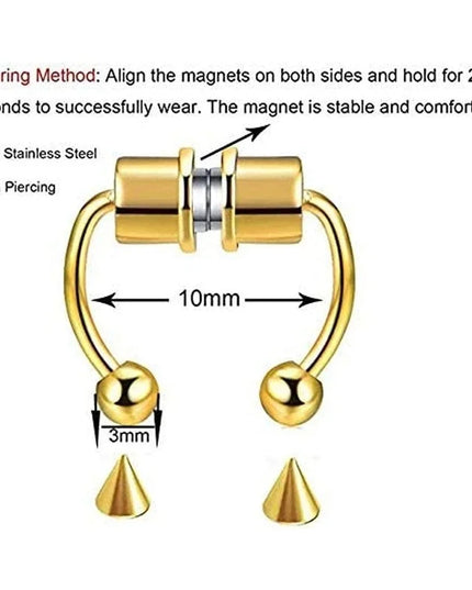 Women Fake Piercing Nose Ring Hoop Septum Non Piercing Nose Clip Rock HipHoop Stainless Steel Magnet Fashion Punk Body Jewelry