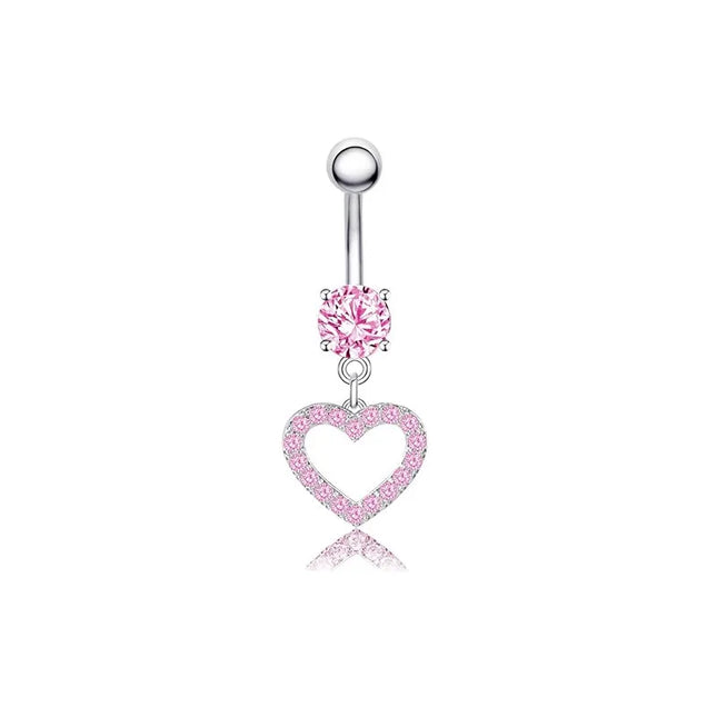Belly Button Dangle Belly Rings Surgical Stainless Steel Cute Bow Butterfly Heart Flower Belly Button Piercing Jewelry For Women