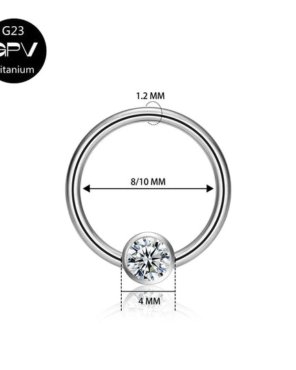 G23 Titanium Nose Ring Middle Clip Ball Popular Men's And Women's Punk Puncture Jewelry Nasal Septum Ring