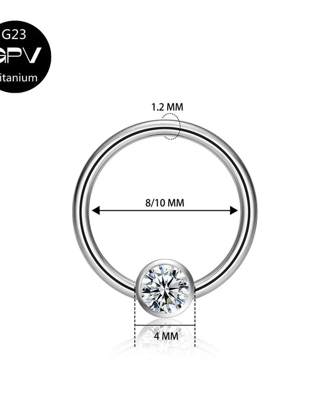 G23 Titanium Nose Ring Middle Clip Ball Popular Men's And Women's Punk Puncture Jewelry Nasal Septum Ring