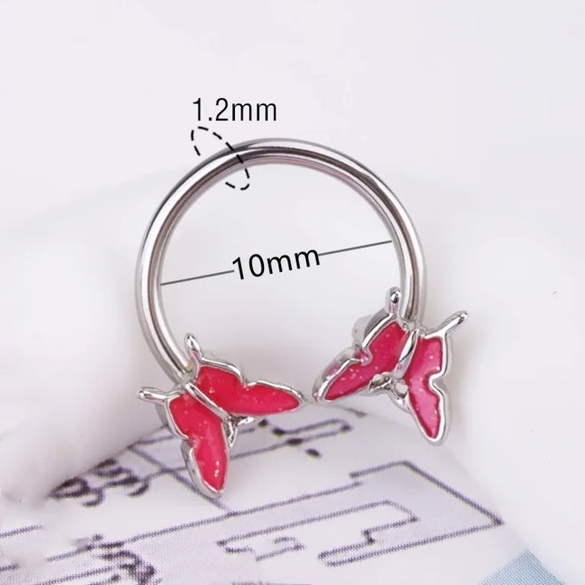 Heart Pearl Nose Rings Pointed Cone Love Lip Pierced Horseshoe Ring Skull Butterfly Nose Septum Piercing Earrings Tragus Jewelry