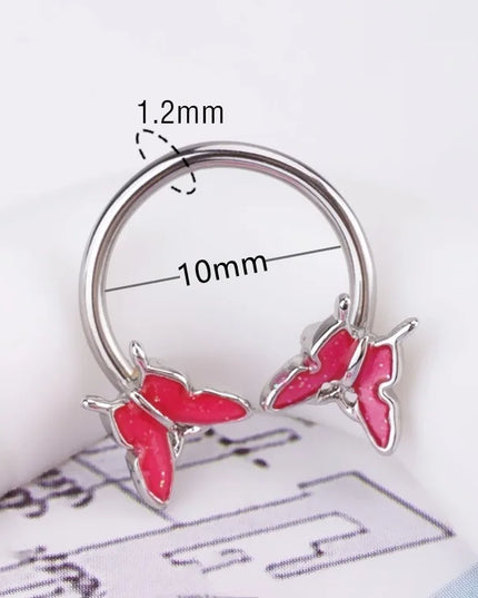 Heart Pearl Nose Rings Pointed Cone Love Lip Pierced Horseshoe Ring Skull Butterfly Nose Septum Piercing Earrings Tragus Jewelry