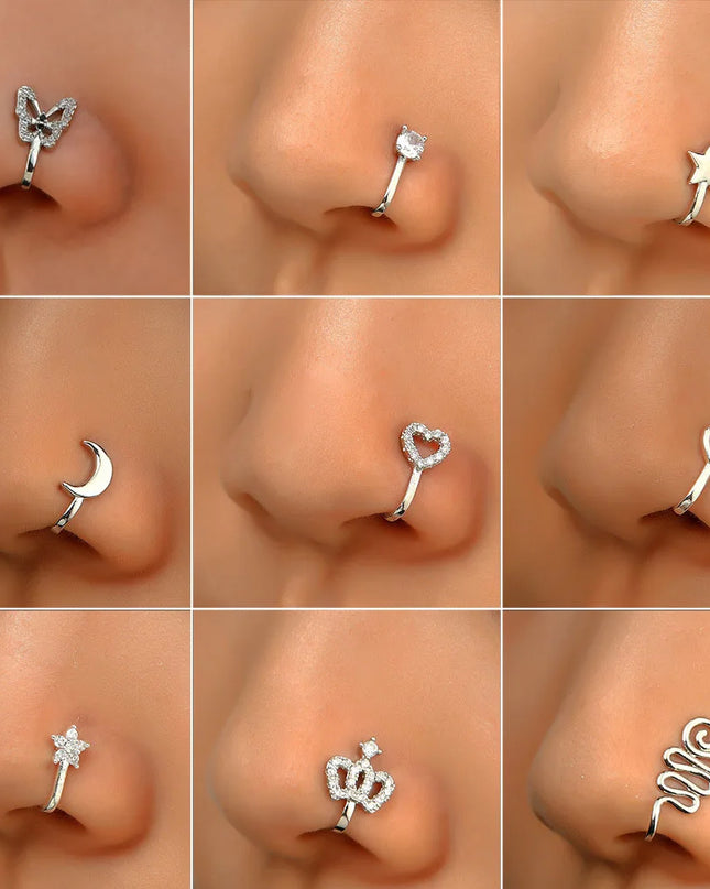 Men Women Nose Ring Clip Fake Septum Piering Rock Hip Hoop Punk Stainless Steel Body Jewelry Non Perforation Nose Clip Ring 2026