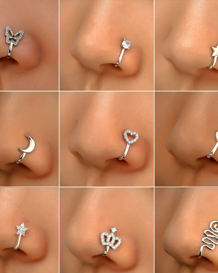 Men Women Nose Ring Clip Fake Septum Piering Rock Hip Hoop Punk Stainless Steel Body Jewelry Non Perforation Nose Clip Ring 2026