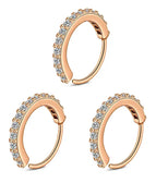 3pcs Rose Gold / 10mm / Nose Rings & Studs|Surface and Dermal