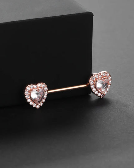 1PC Surgical Steel CZ Nipple Rings Piercing 14G Paved Zircon Heart Nipple Shield Rings Sexy Nipple Mamilo Piercing Women Jewelry