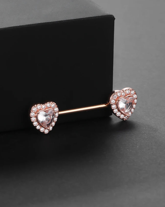 1PC Surgical Steel CZ Nipple Rings Piercing 14G Paved Zircon Heart Nipple Shield Rings Sexy Nipple Mamilo Piercing Women Jewelry