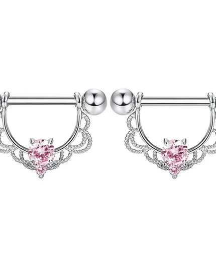 2 Pcs Stainless Steel Pink Nipple Piercing Jewelry Heart Wings Niplple Barbell Moon Devil Nipple Rings Body Piercing Pezon Mujer